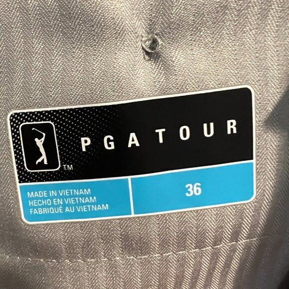 PGA Tour Mens Gray Plaid flat front Golf shorts, Size 36 - Picture 9 of 10